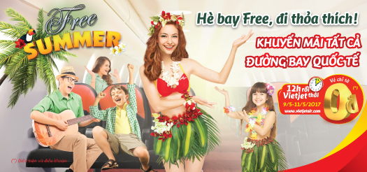 1 triệu vé 0 đồng bay quốc tế của VietJet